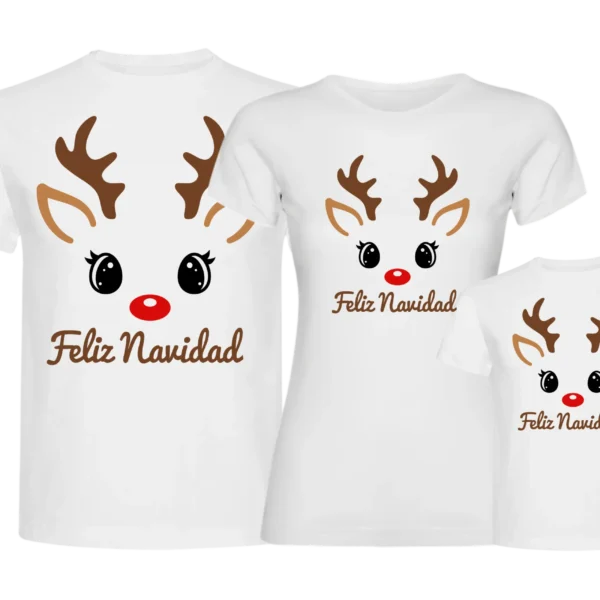 pack familia feliz navidad renos