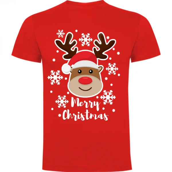 Polera Roja Reno merry chritsmas