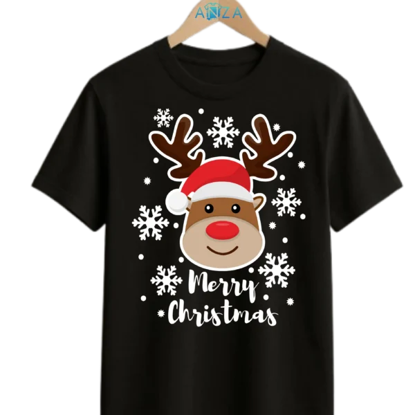 Polera negra Reno Merry christmas