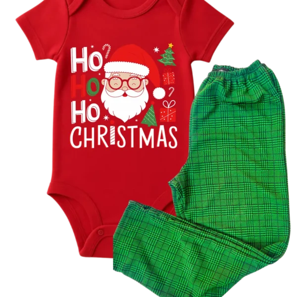 pijama bebe rojo y verde navidad